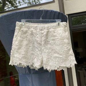 NWT Saks Fifth Avenue White Lace Shorts